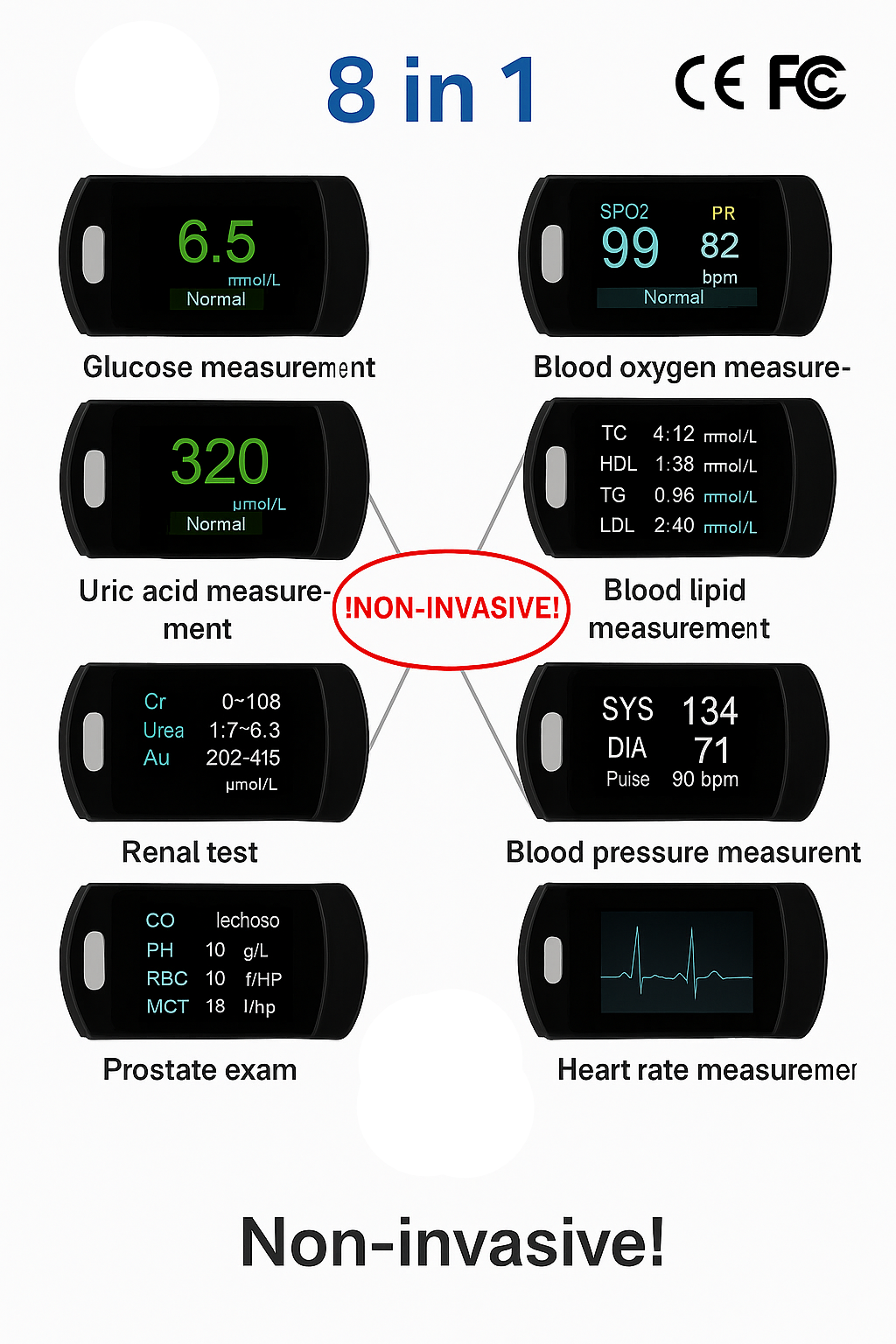 Non Invasive Glucometer Portable Fingertip Blood Glucose Monitor with Digital Display - Image 11