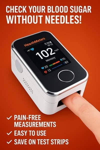 Non Invasive Glucometer Portable Fingertip Blood Glucose Monitor with Digital Display - Image 2