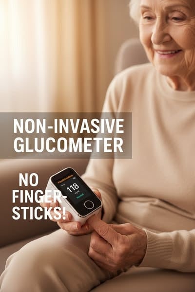 Non Invasive Glucometer Portable Fingertip Blood Glucose Monitor with Digital Display - Image 4