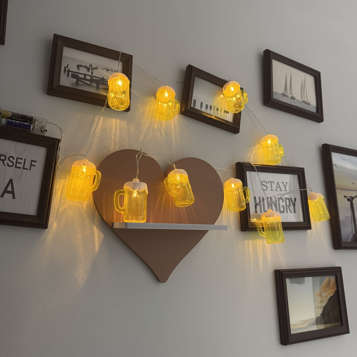Novelty String Lights Beer Mug with Warm LED for Outdoor Patio and Battery Operated Decor - Image 11