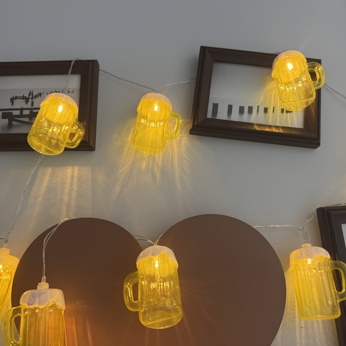 Novelty String Lights Beer Mug with Warm LED for Outdoor Patio and Battery Operated Decor - Image 5