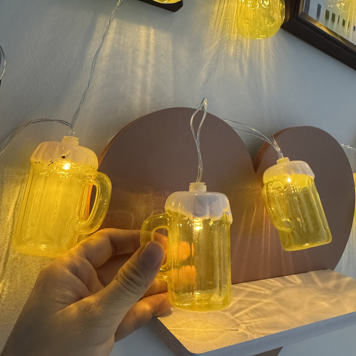 Novelty String Lights Beer Mug with Warm LED for Outdoor Patio and Battery Operated Decor - Image 7