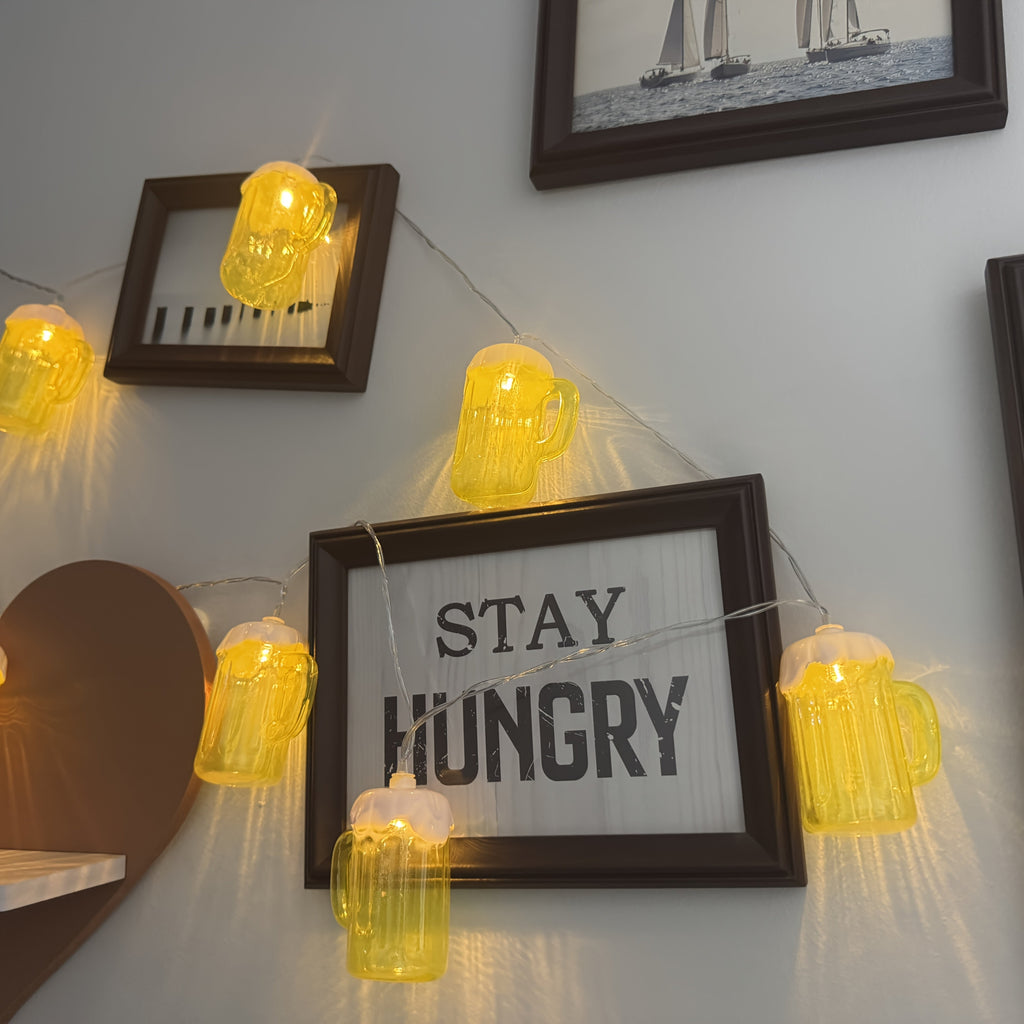 Novelty String Lights Beer Mug with Warm LED for Outdoor Patio and Battery Operated Decor - Image 9