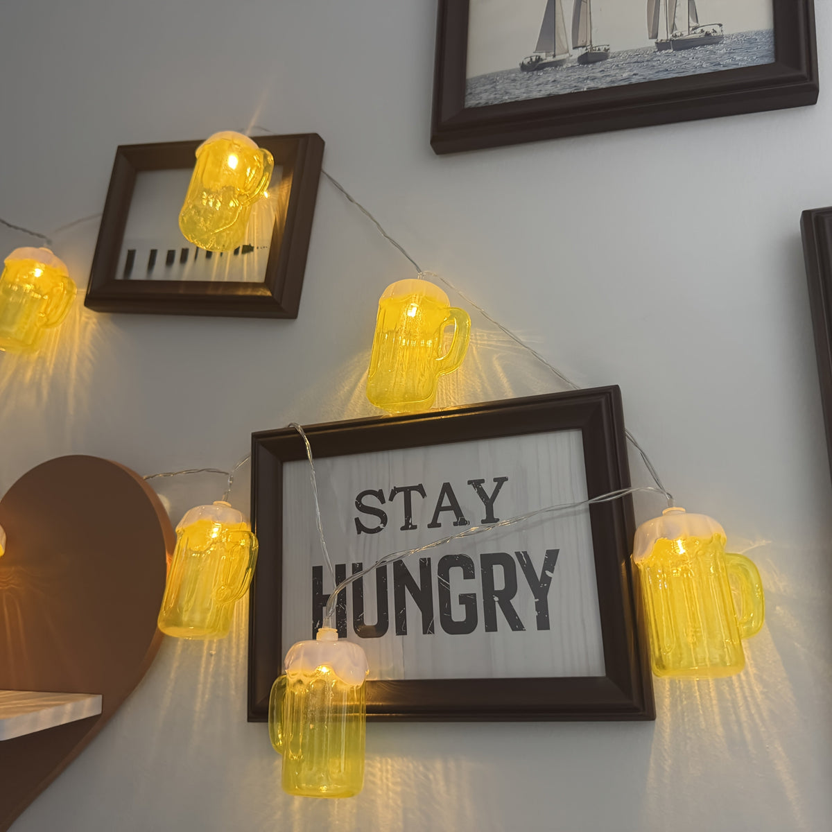 Novelty String Lights Beer Mug with Warm LED for Outdoor Patio and Battery Operated Decor - Image 9