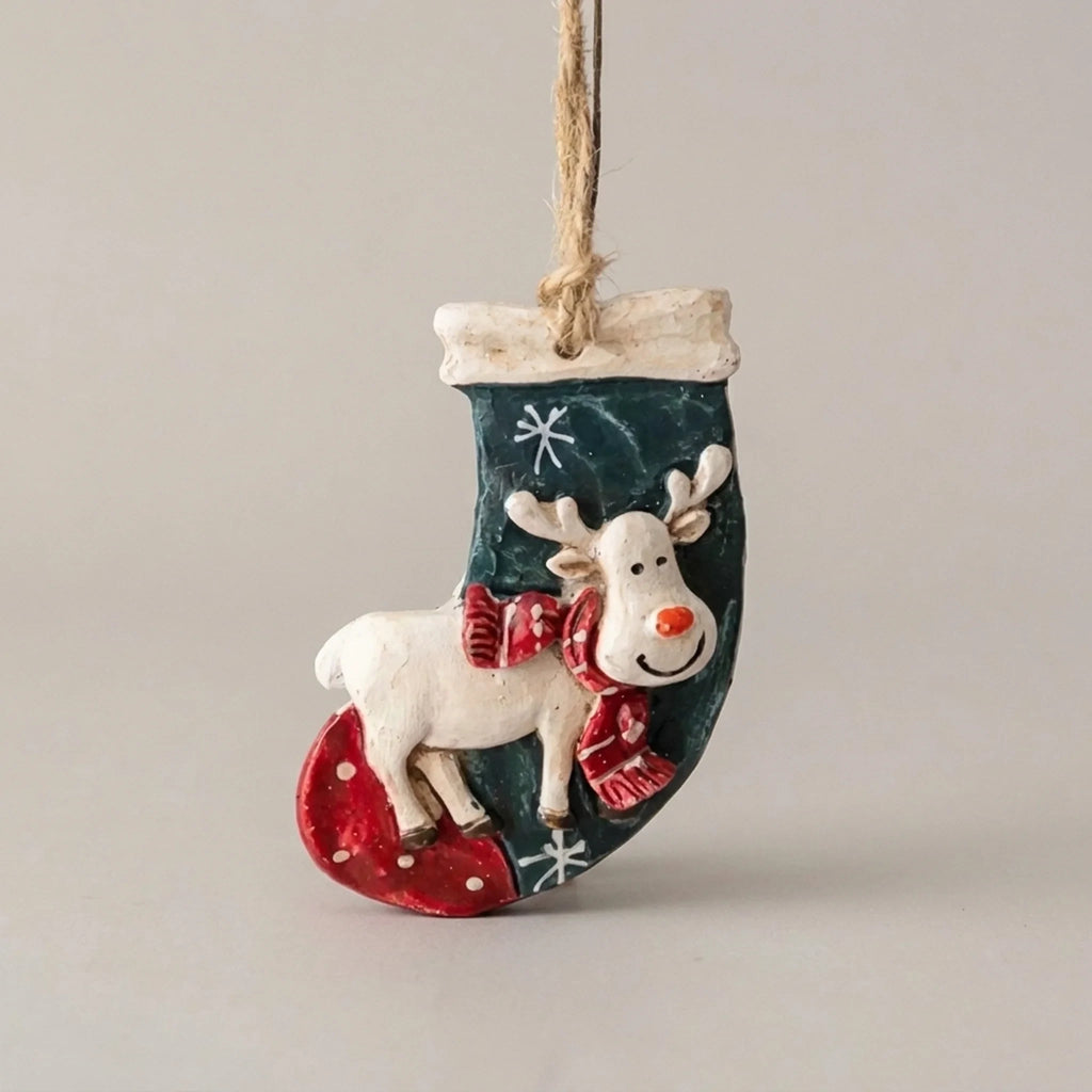 Old World Christmas Ornaments with Hand-Painted Resin and Jute Hanging String - Image 1