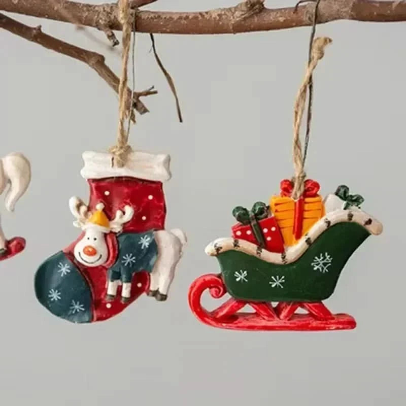 Old World Christmas Ornaments with Hand-Painted Resin and Jute Hanging String - Image 4
