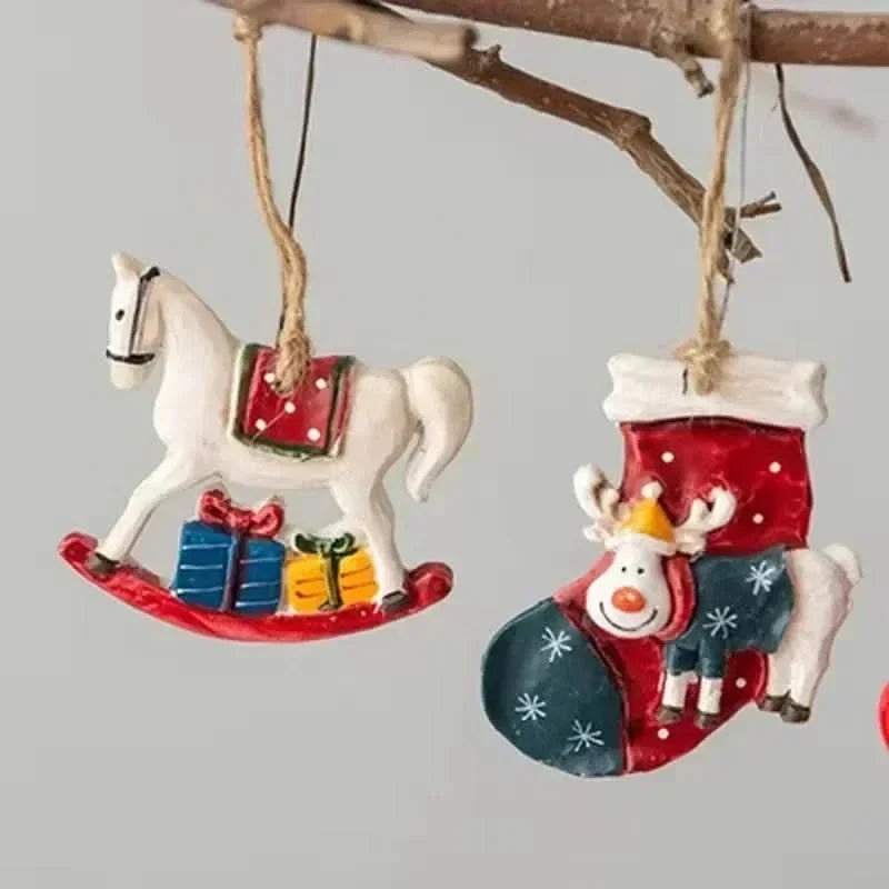 Old World Christmas Ornaments with Hand-Painted Resin and Jute Hanging String - Image 5