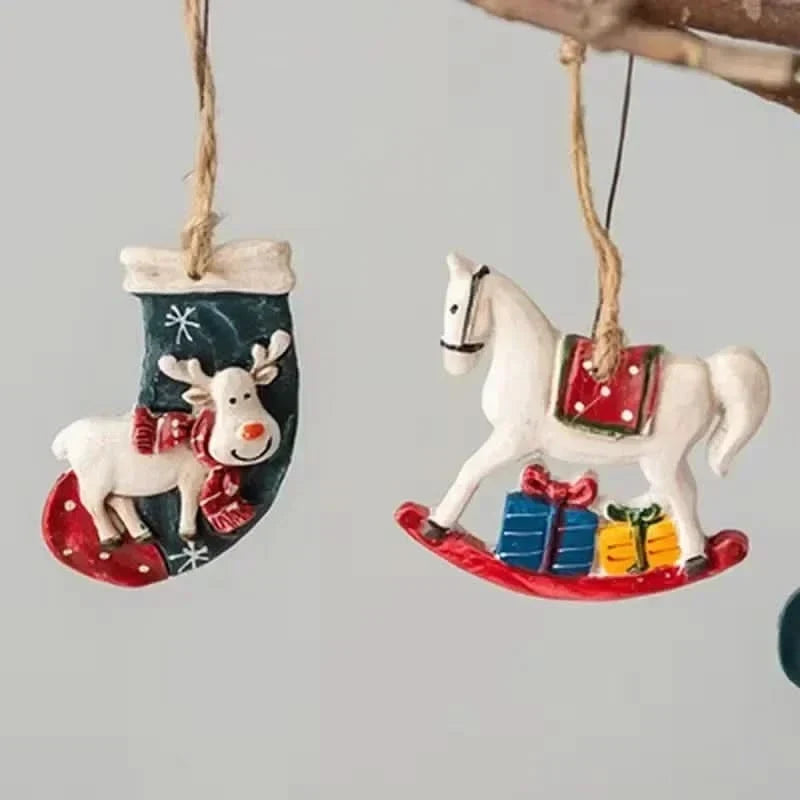 Old World Christmas Ornaments with Hand-Painted Resin and Jute Hanging String - Image 6
