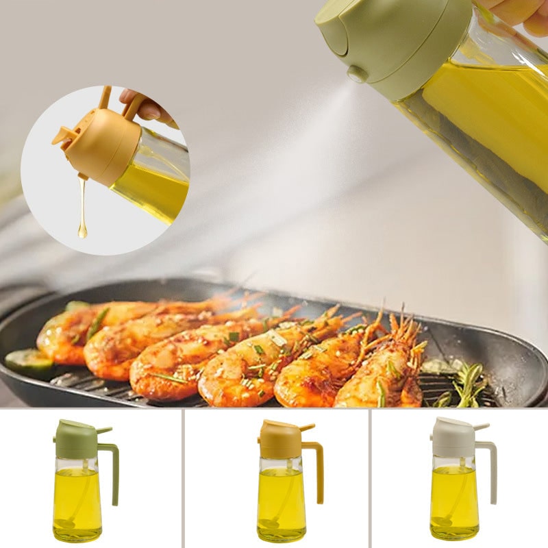 Olive Oil Dispenser Bottle with Glass Sprayer and Flip-Top Pouring Spout - Image 10
