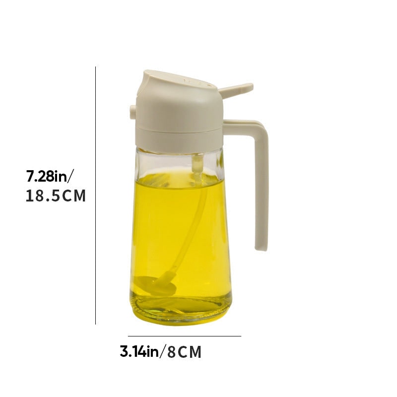 Olive Oil Dispenser Bottle with Glass Sprayer and Flip-Top Pouring Spout - Image 12