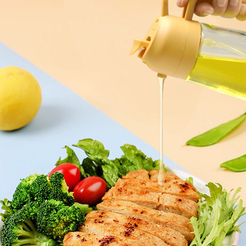 Olive Oil Dispenser Bottle with Glass Sprayer and Flip-Top Pouring Spout - Image 8