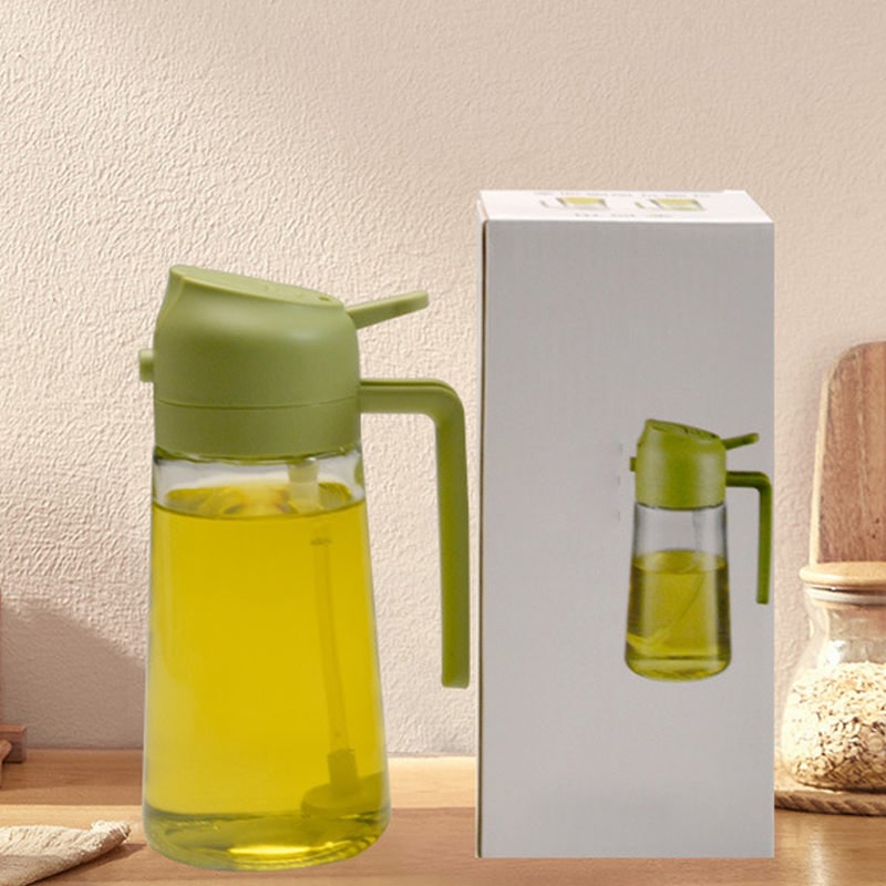 Olive Oil Dispenser Bottle with Glass Sprayer and Flip-Top Pouring Spout - Image 9