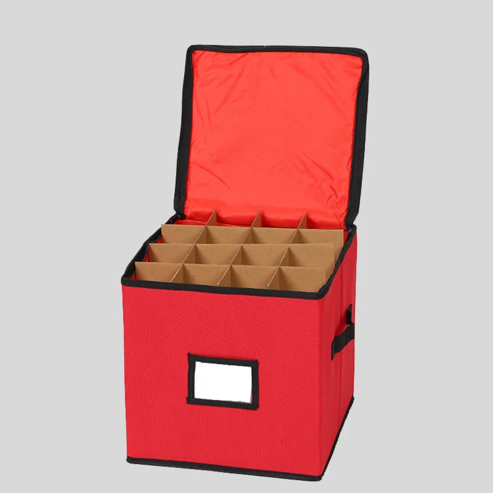 Ornament Storage Box with Dividers Lid and Viewing Window for Christmas Decorations - Image 5