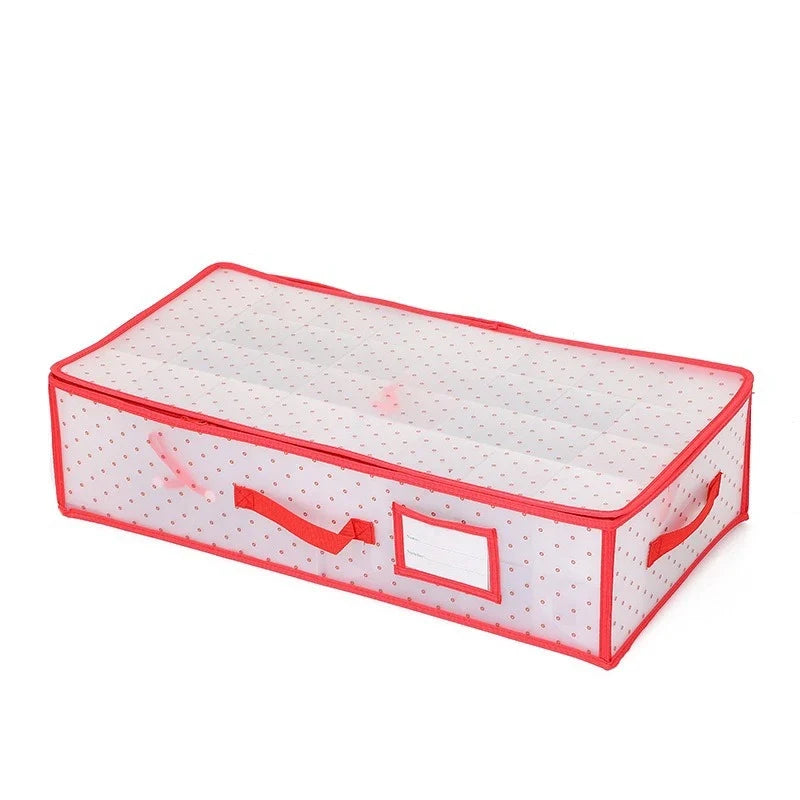 Ornament Storage Box with Zippered Lid and Grid Dividers for Christmas - Image 10
