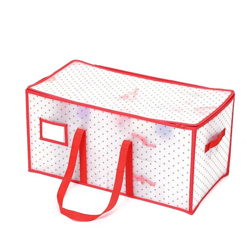 Ornament Storage Box with Zippered Lid and Grid Dividers for Christmas - Image 11