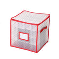 Ornament Storage Box with Zippered Lid and Grid Dividers for Christmas - Image 9