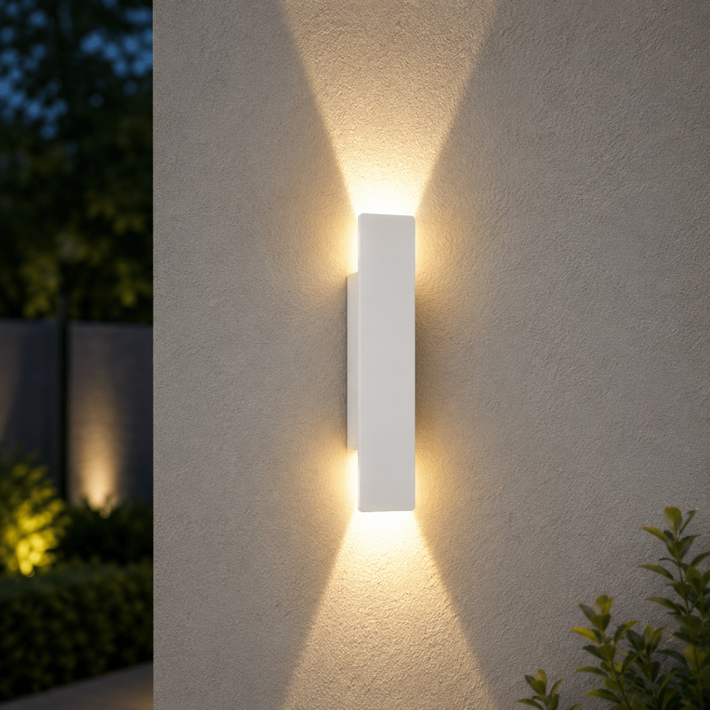Outdoor Wall Sconce with LED Up Down Lighting and Modern Rectangular Design - Image 10