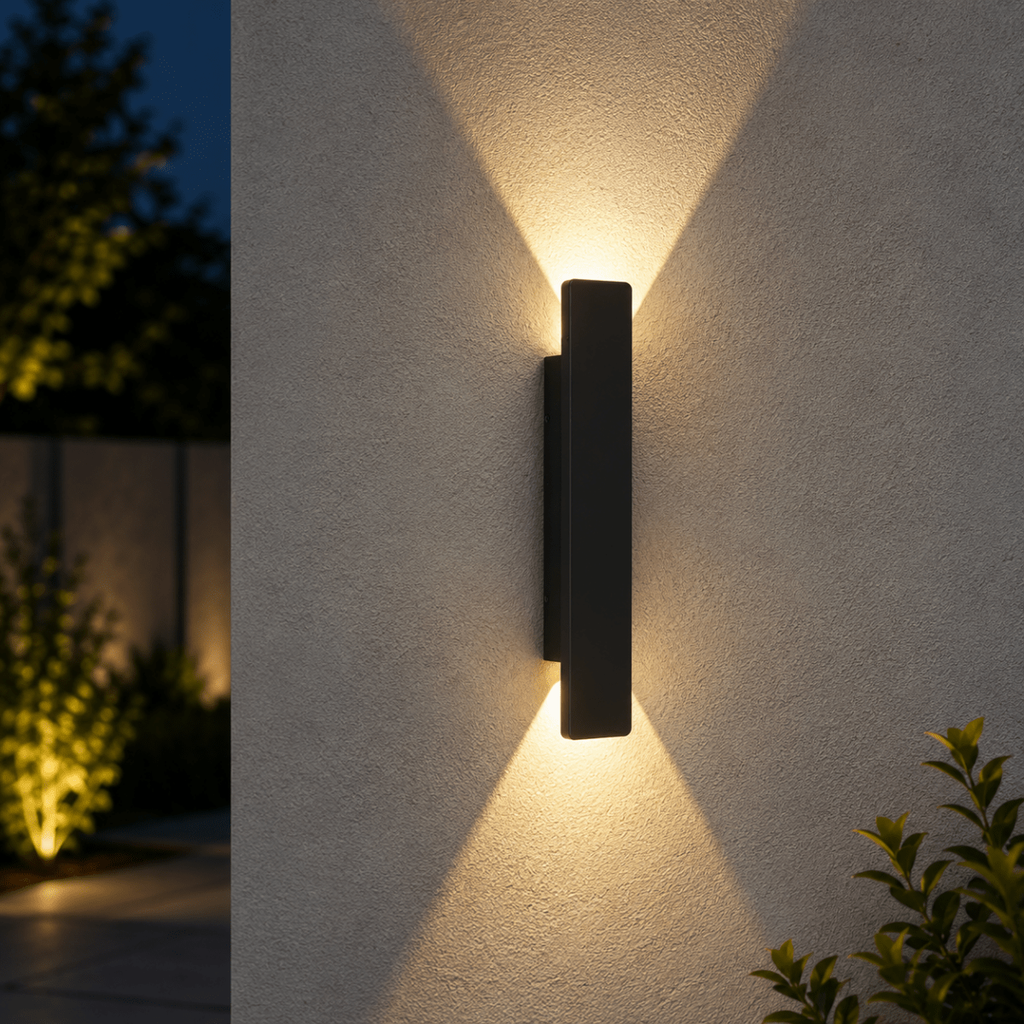 Outdoor Wall Sconce with LED Up Down Lighting and Modern Rectangular Design - Image 11
