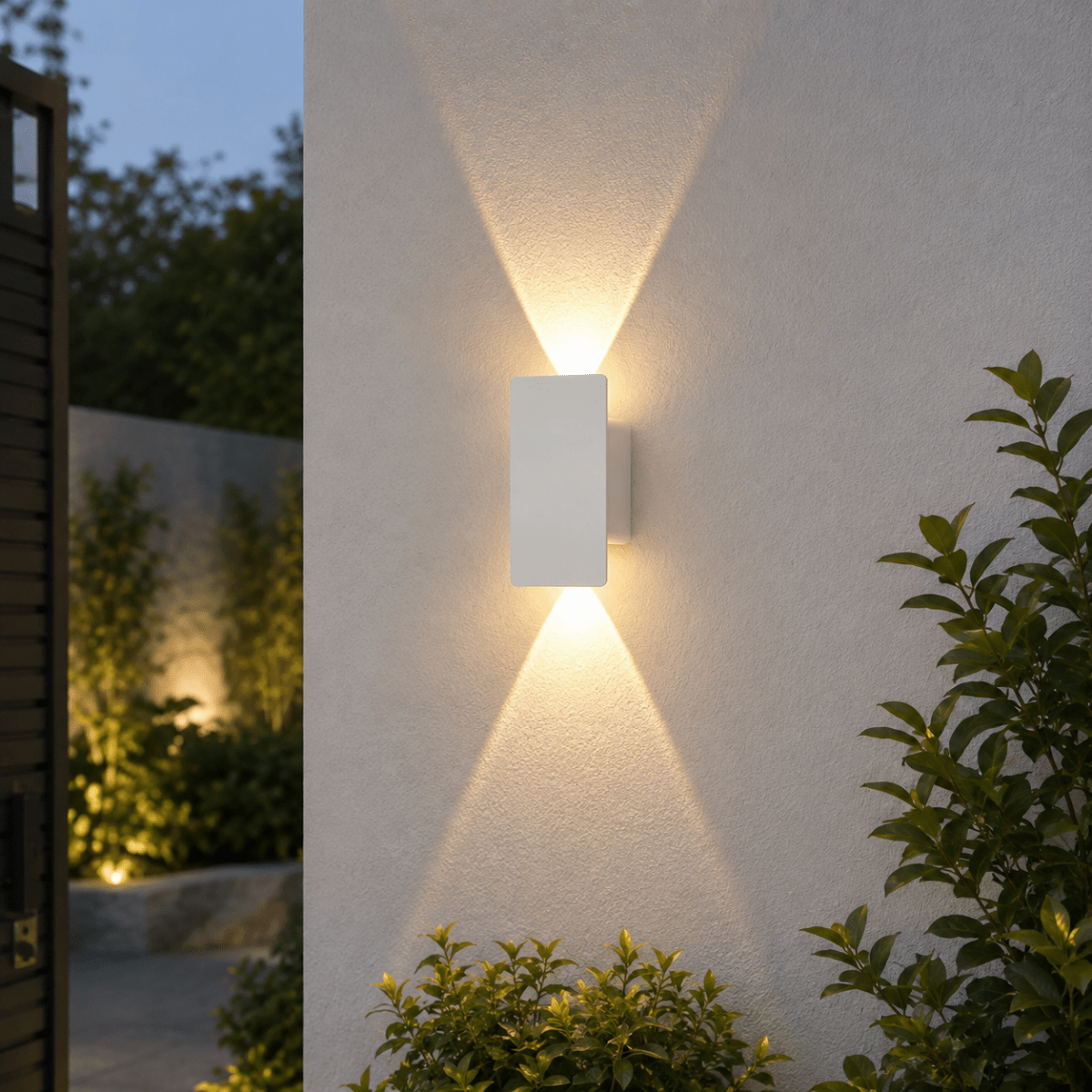 Outdoor Wall Sconce with LED Up Down Lighting and Modern Rectangular Design - Image 2