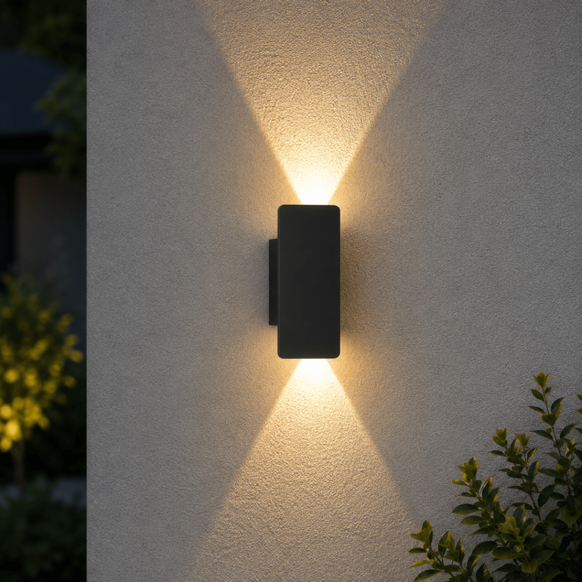 Outdoor Wall Sconce with LED Up Down Lighting and Modern Rectangular Design - Image 7