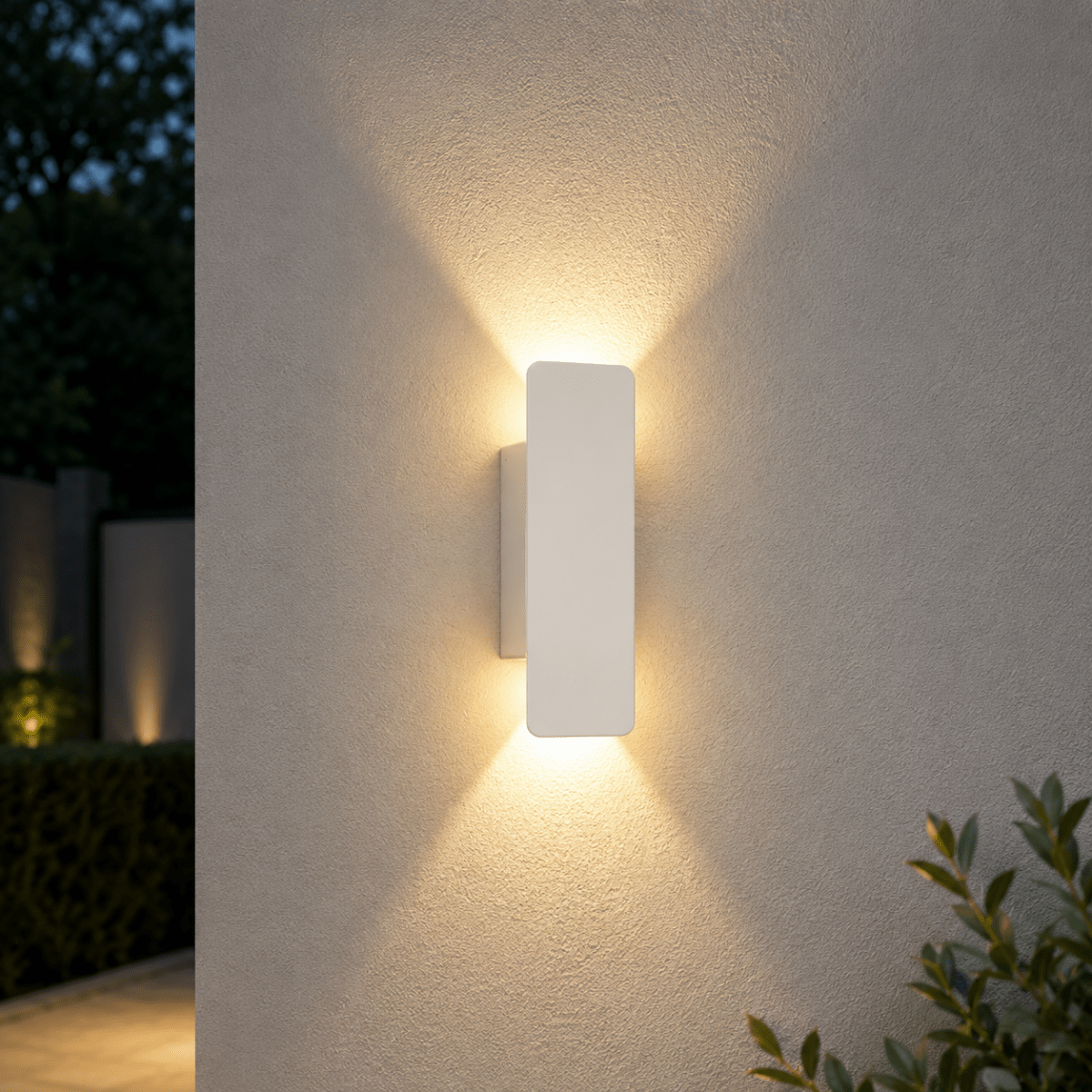 Outdoor Wall Sconce with LED Up Down Lighting and Modern Rectangular Design - Image 8