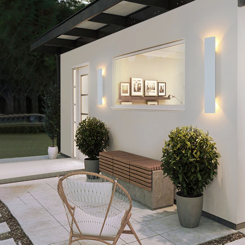 Outdoor Wall Sconce with Modern Minimalist Design and Energy-Efficient LED Up Down Lighting - Image 1
