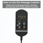 Relaksująca poduszka masująca z funkcją podgrzewania do krzeseł i samochodów
