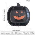 Papierowe Talerzyki na Halloween w Kształcie Dyni z Błyszczącym Wykończeniem - Image 3