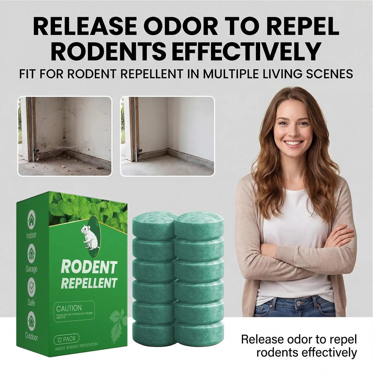 Peppermint Oil Mouse Repellent Tablets with Natural Rodent Deterrent Pet Safe 12 Pack - Image 5