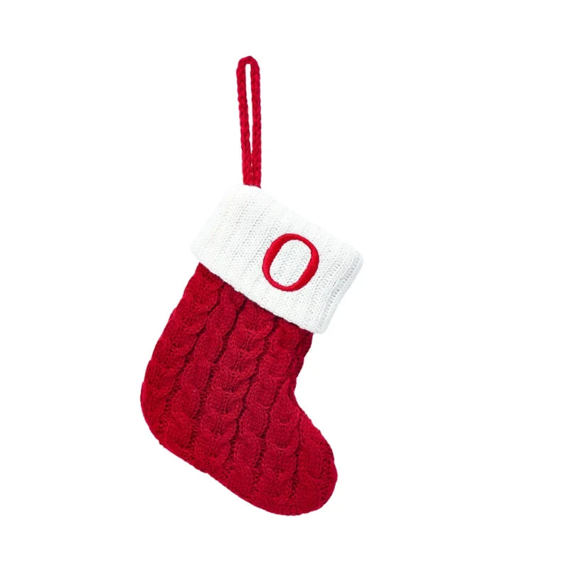 Personalized Mini Cable Knit Christmas Stocking with Embroidered Initial - Image 17