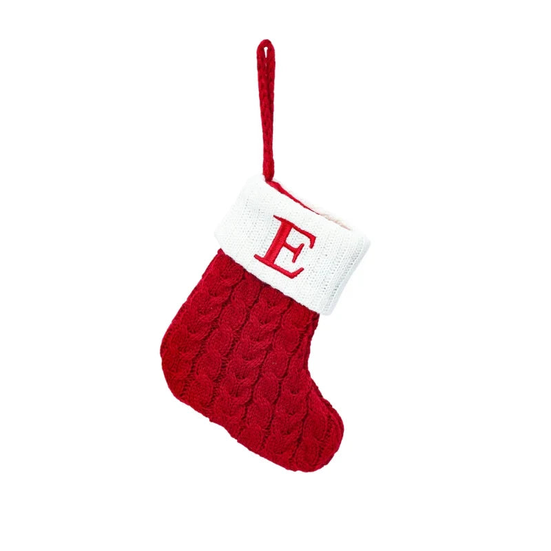Personalized Mini Cable Knit Christmas Stocking with Embroidered Initial - Image 8