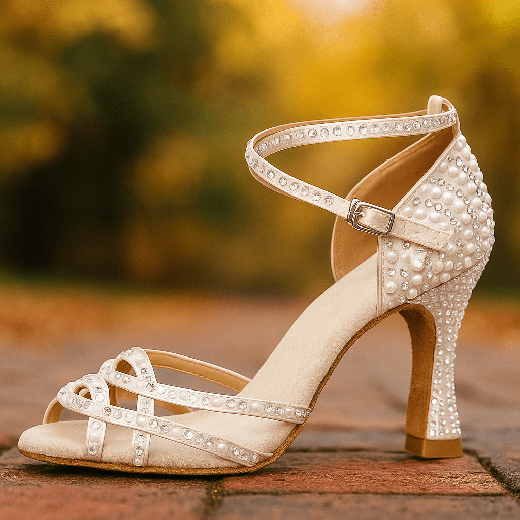 Gesellschaftstanzschuhe mit stabilem Absatz und glänzendem Design