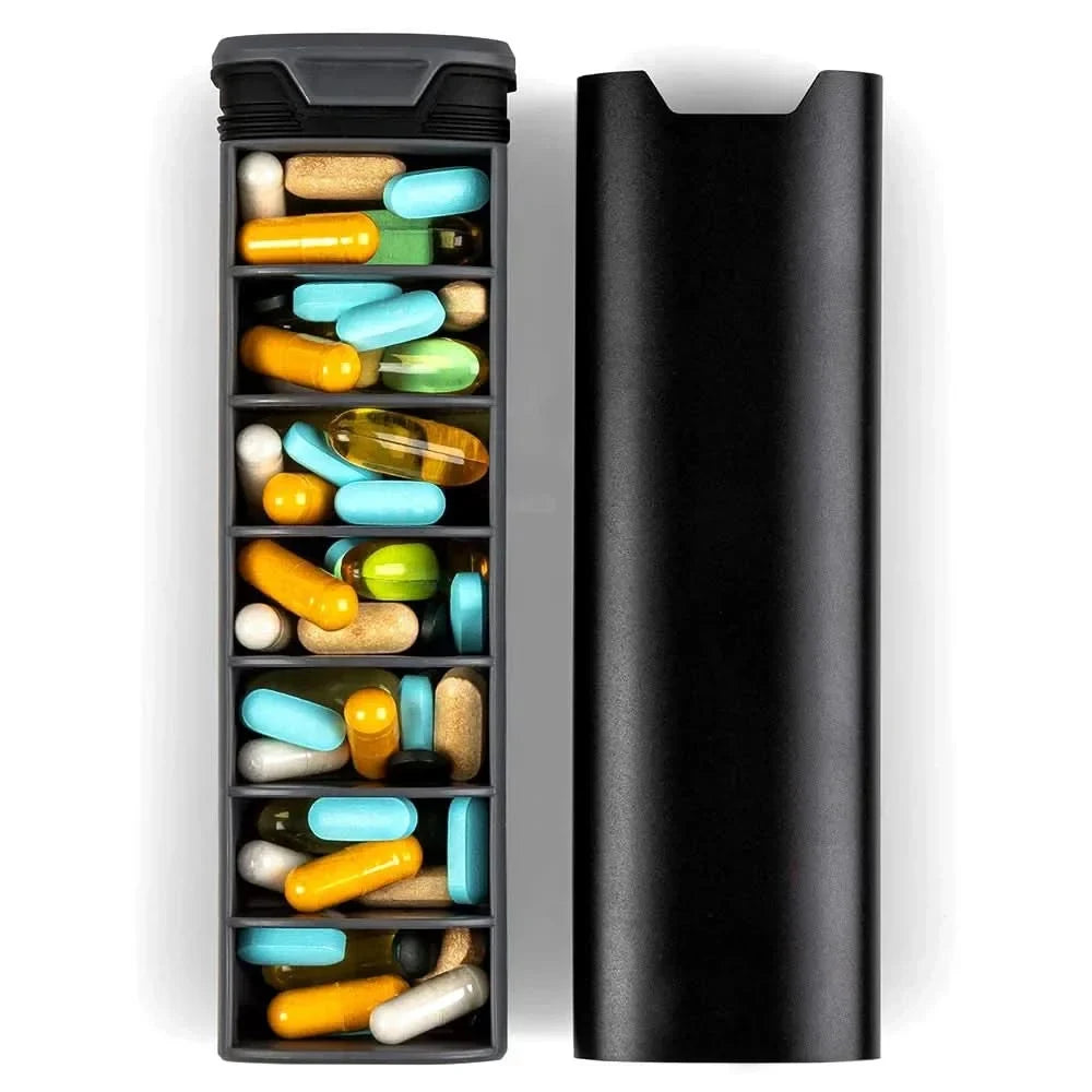 Pill Organizer with 7 Daily Compartments Sliding Tray and Protective Sleeve — photo 4