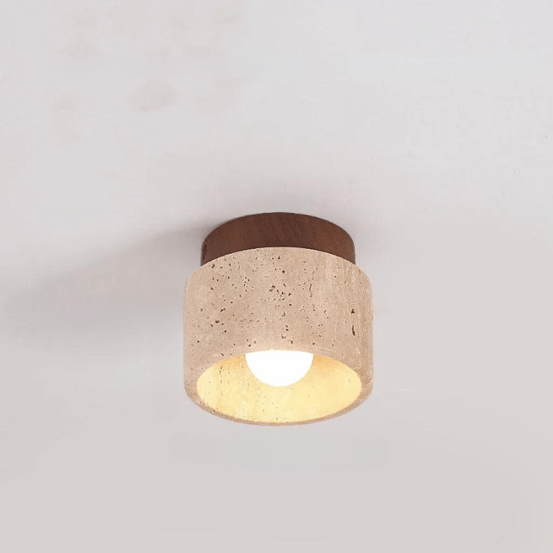 Decorative LED Ceiling Lamp for Staircase and Hallway – Natural Travertine Pattern