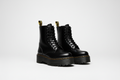 Platform Combat Boots with Lace-Up Front Side Zipper and Chunky Sole - Image 1