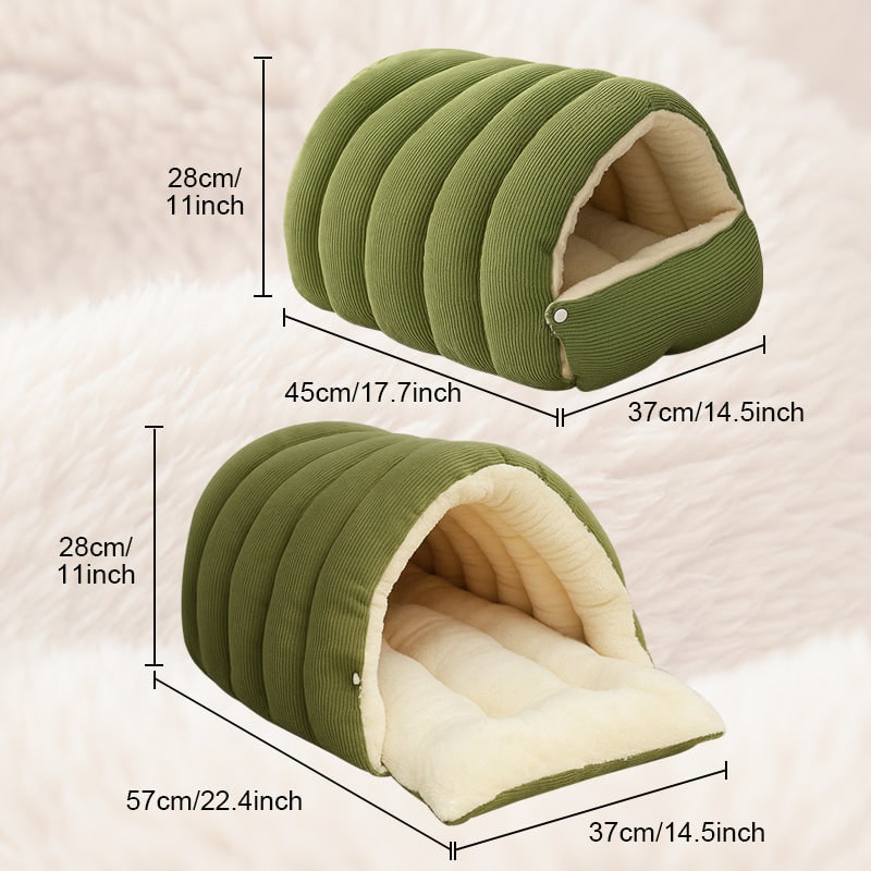 Plush Cave Bed for Cats and Dogs with Fleece Lining - Image 12