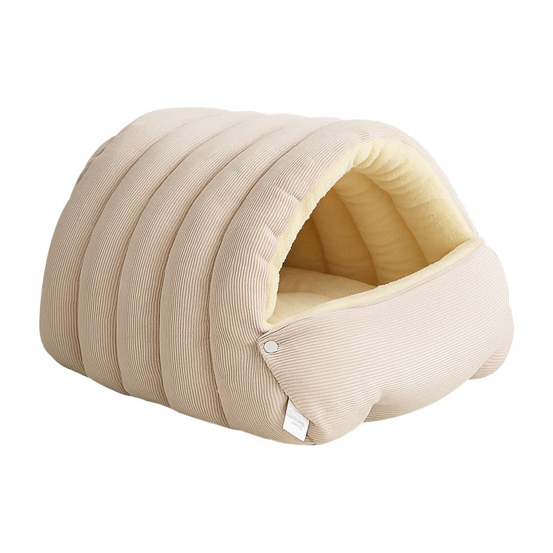 Plush Cave Bed for Cats and Dogs with Fleece Lining - Image 15