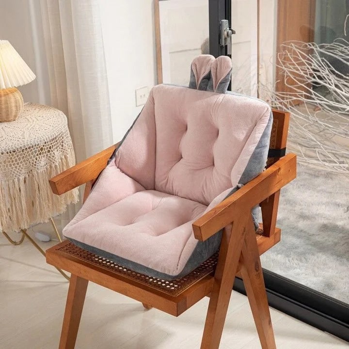 Plush Chair Cushion with Integrated Backrest and Tufted Design - Image 2