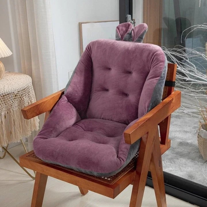 Plush Chair Cushion with Integrated Backrest and Tufted Design - Image 3