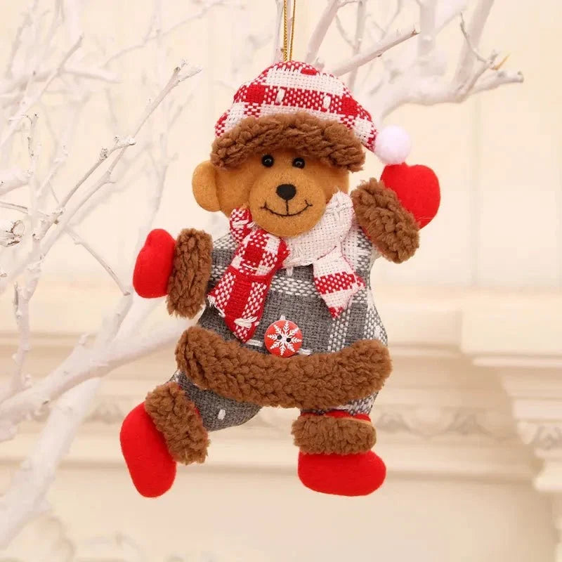 Plush Christmas Ornaments with Dangling Legs Felt and Fleece Holiday Tree Decorations - Image 11