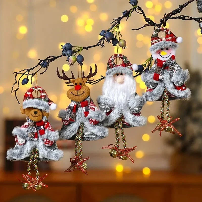 Plush Christmas Ornaments with Dangling Legs Felt and Fleece Holiday Tree Decorations - Image 3