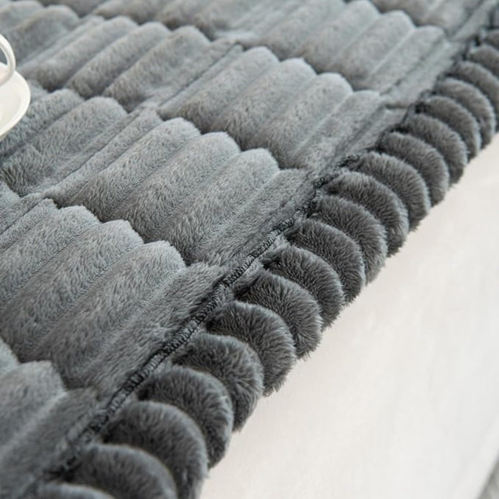 Plush Quilted Sofa Cushion Cover with Non-Slip Backing and Pleated Edges - Image 8