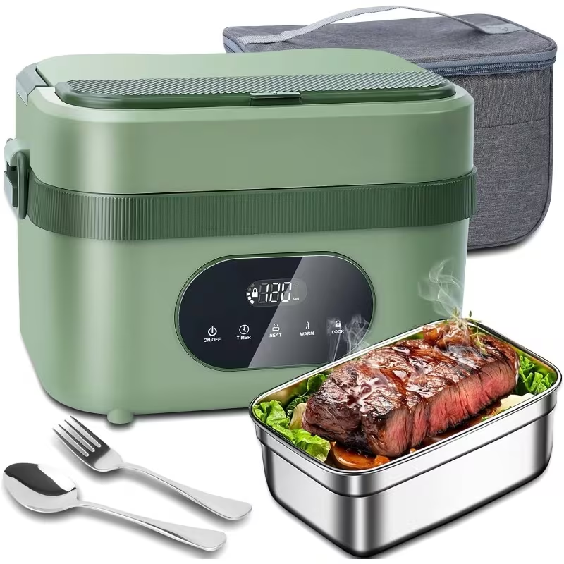 Podgrzewany Lunch Box Elektryczny z Wyświetlaczem LED i Akumulatorem Termosem - Image 2