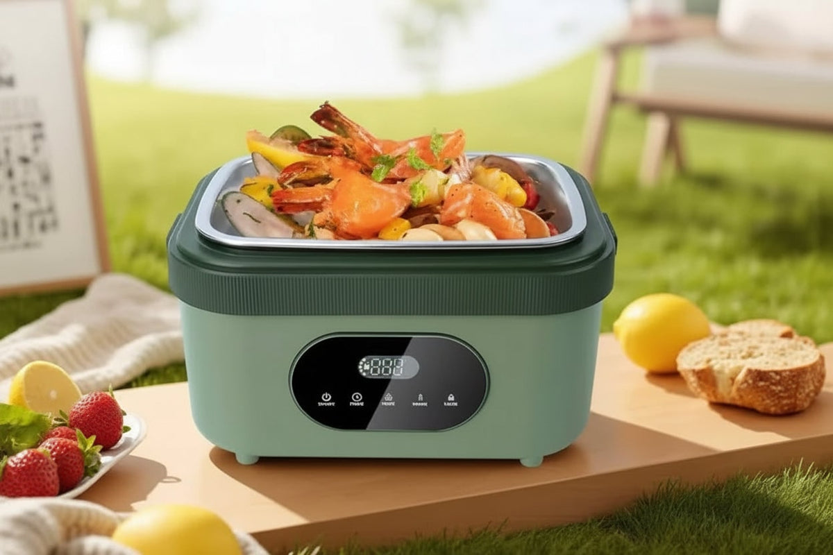 Podgrzewany Lunch Box Elektryczny z Wyświetlaczem LED i Akumulatorem Termosem - Image 3
