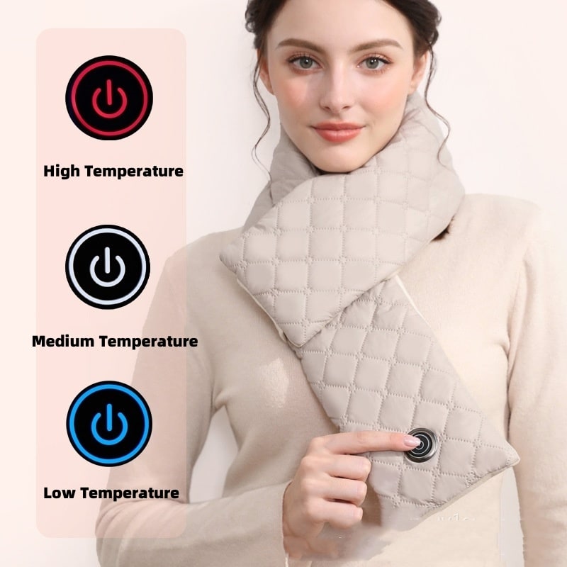 Podgrzewany Szalik Damski Zimowy z Regulacją Temperatury i Pikowanym Materiałem - Image 1