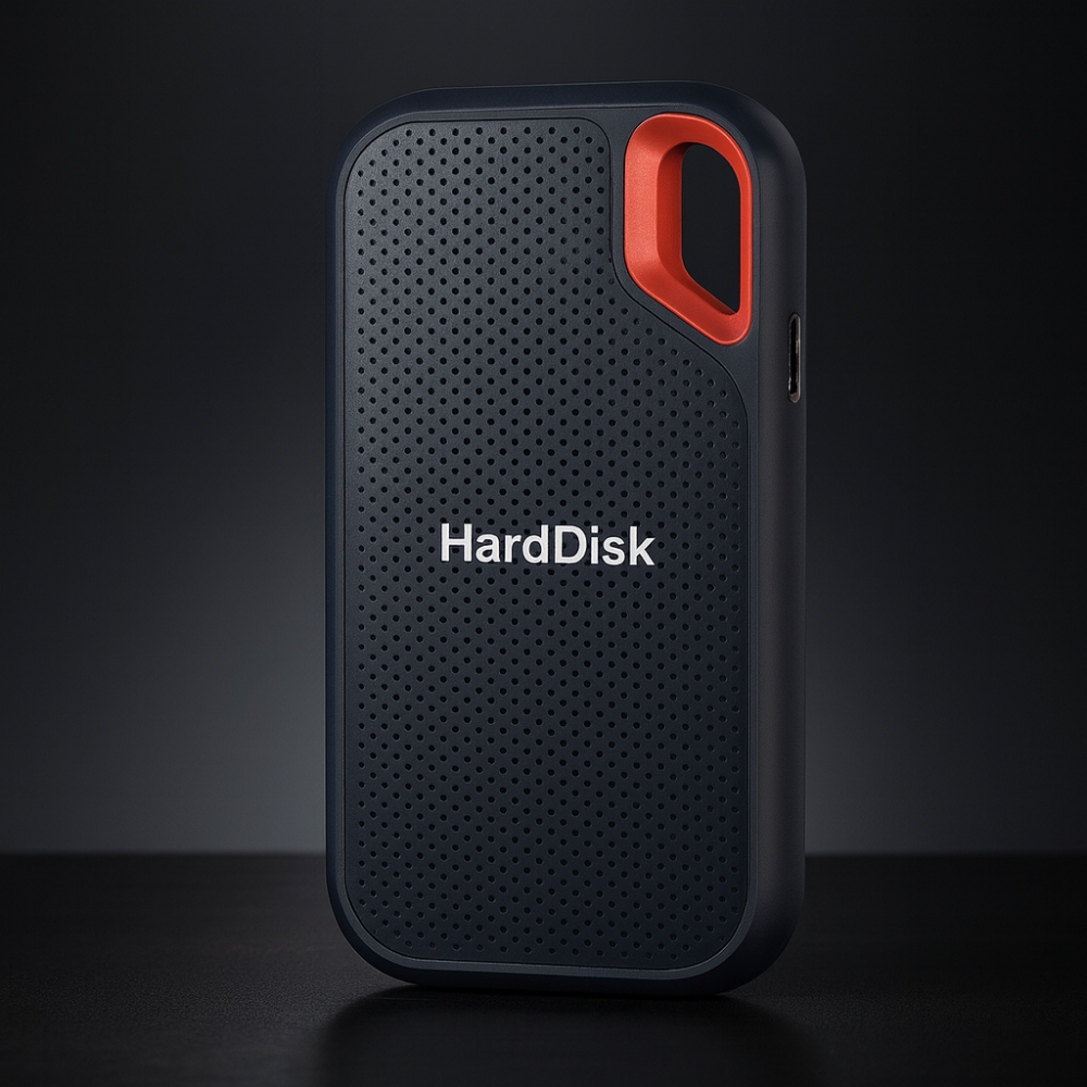Portable External Hard Drive with Lanyard Loop and Usb-C Cable for PC - Image 1