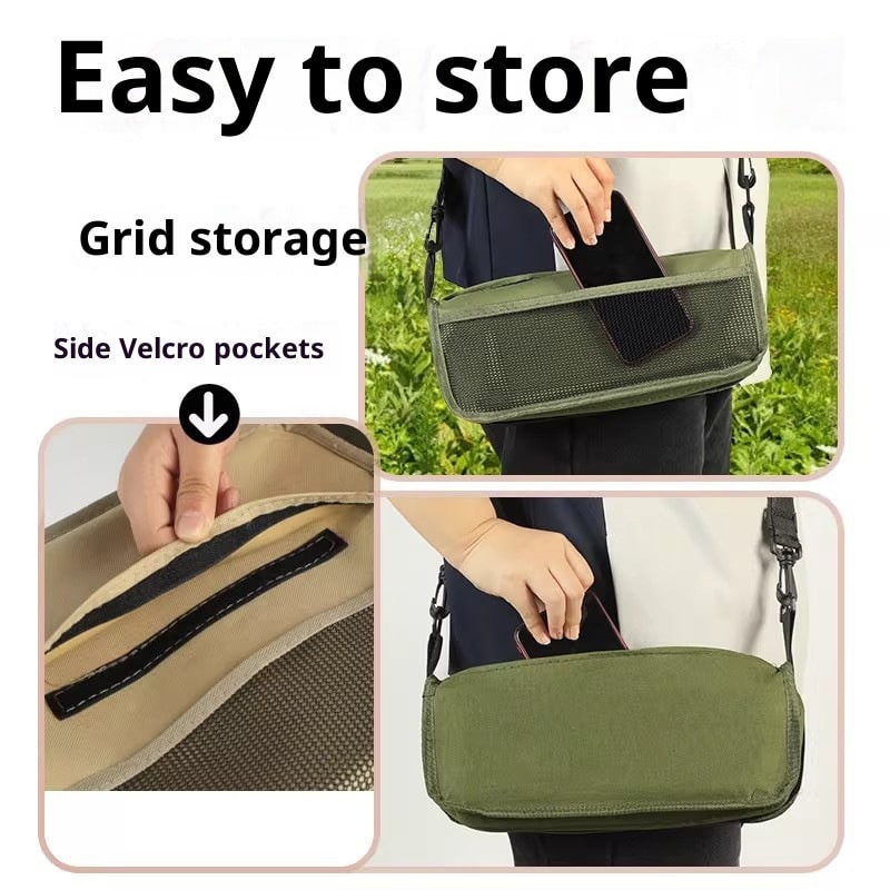 Portable Folding Camping Chair with Lightweight Canvas Seat and Detachable Shoulder Strap - Image 1