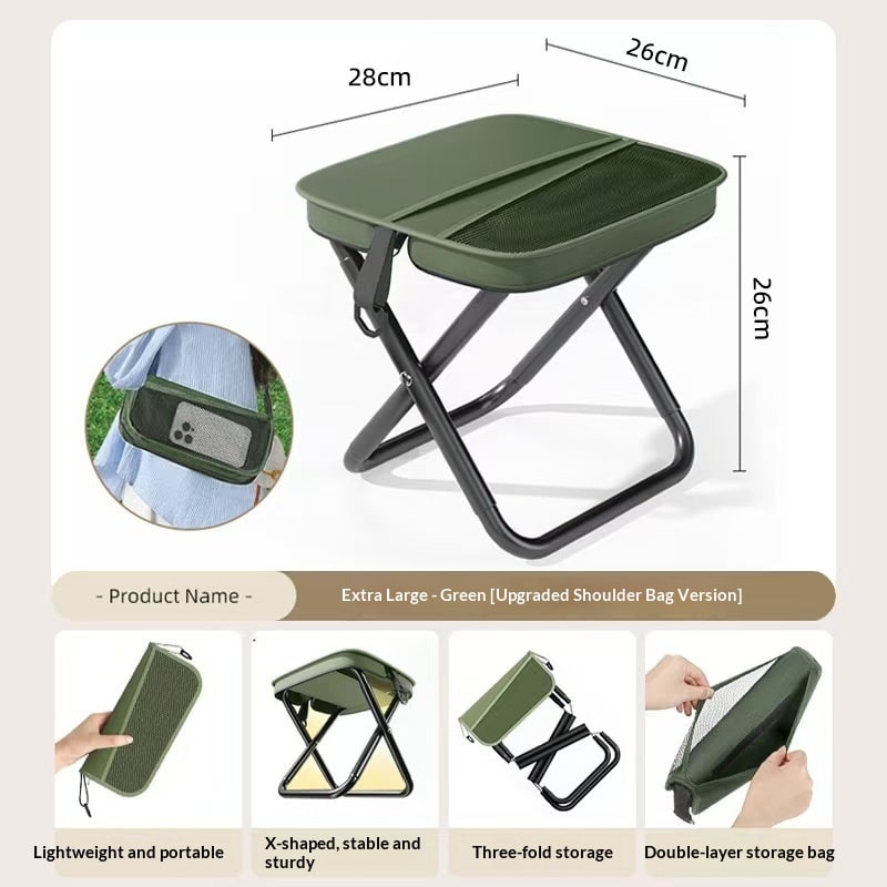 Portable Folding Camping Chair with Lightweight Canvas Seat and Detachable Shoulder Strap - Image 10