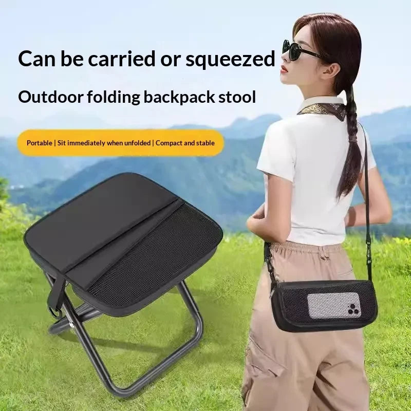Portable Folding Camping Chair with Lightweight Canvas Seat and Detachable Shoulder Strap - Image 2