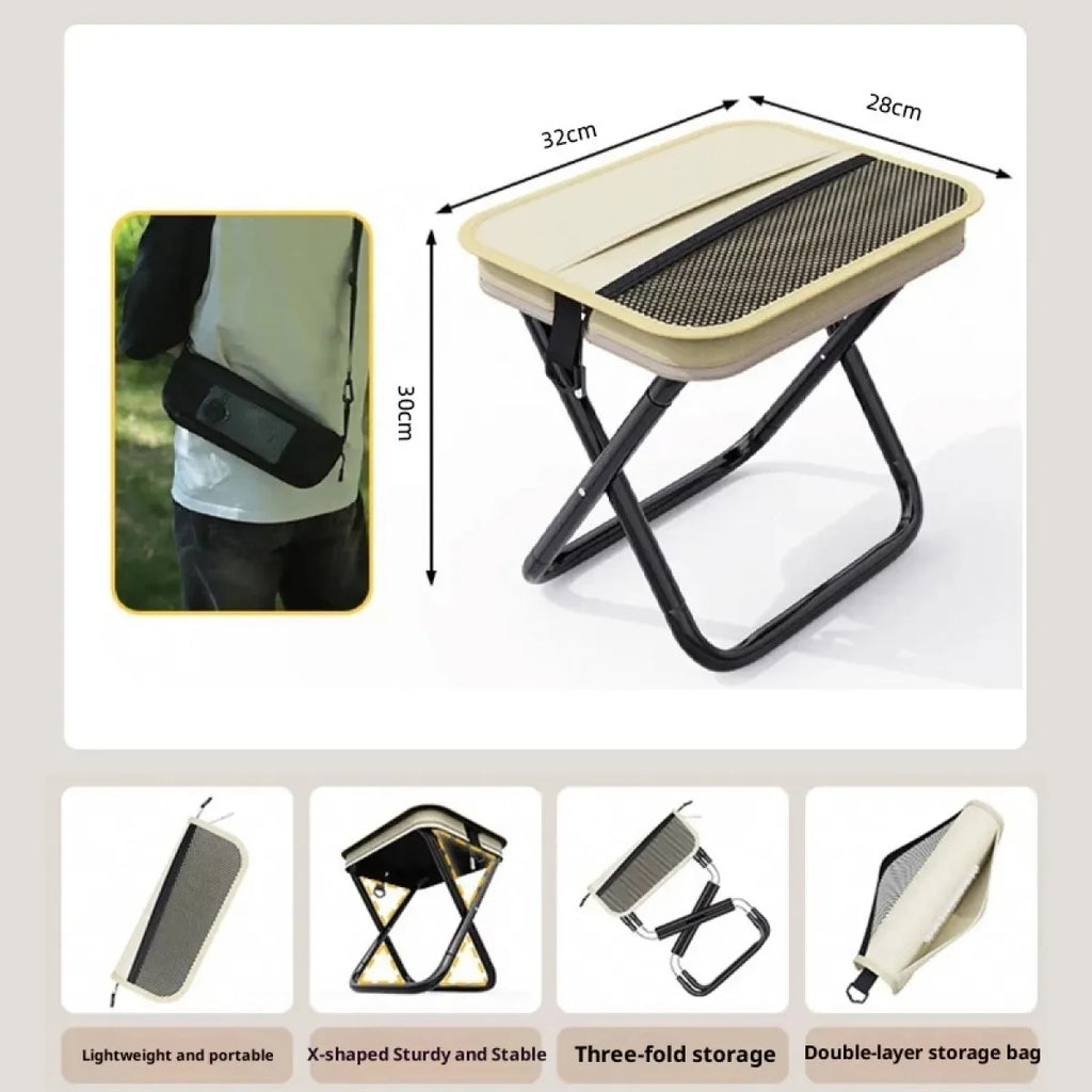 Portable Folding Camping Chair with Lightweight Canvas Seat and Detachable Shoulder Strap - Image 6